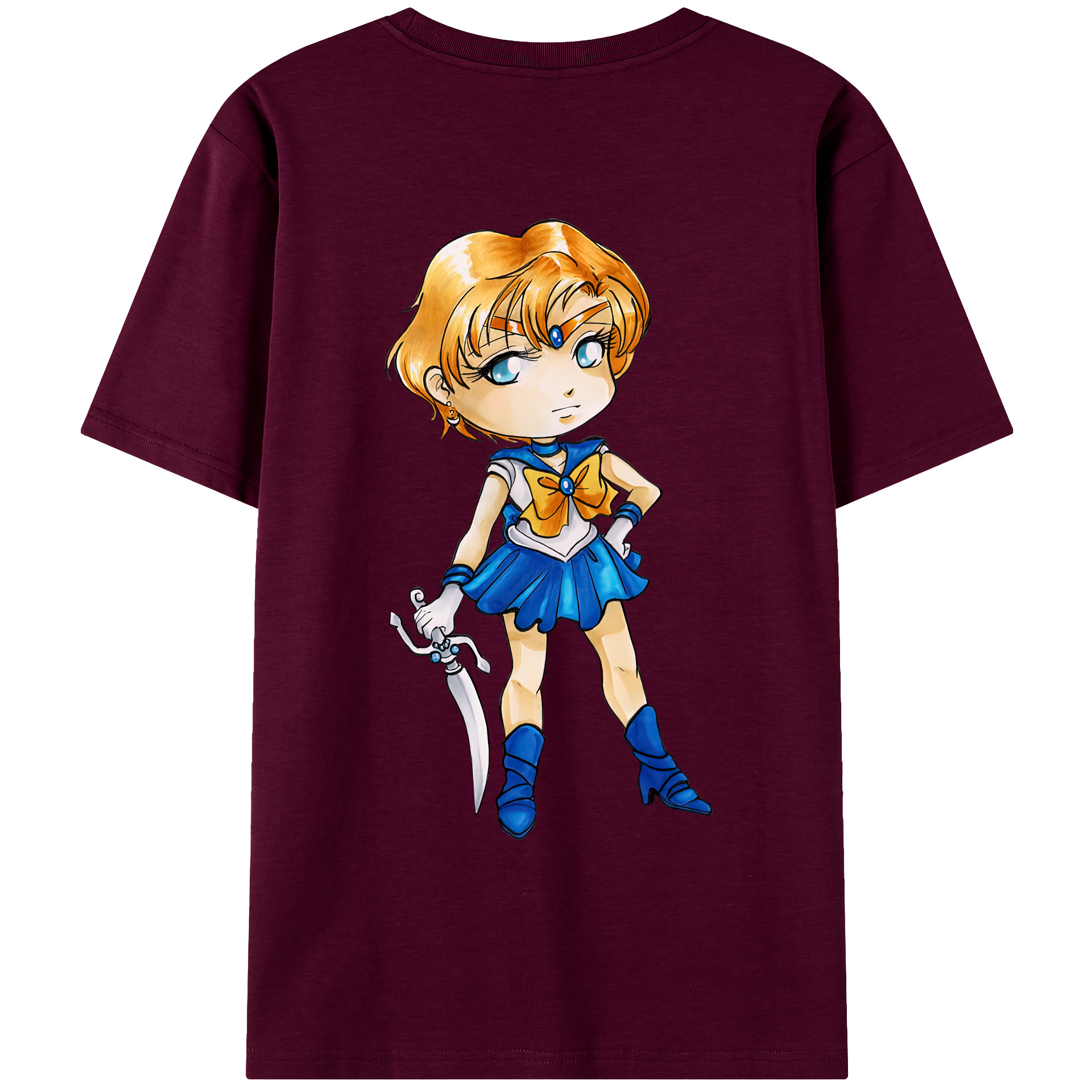 （画像用） 美少女戦士セーラームーン 天王はるか Sailor Moon Tenoh Haruka レディース半袖Tシャツ(バックプリント)